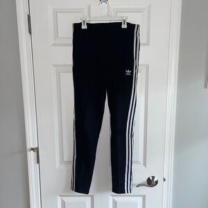 Adidas Women's Black Joggers with White Stripes